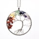 thumbnail image 1 of Zhuge Collar de árbol de la vida Accesorios de collar para hombres y mujeres Collar de árbol de la vida de cristal de piedra natural hecho a mano (colorido, en forma de corazón), 1 of 4