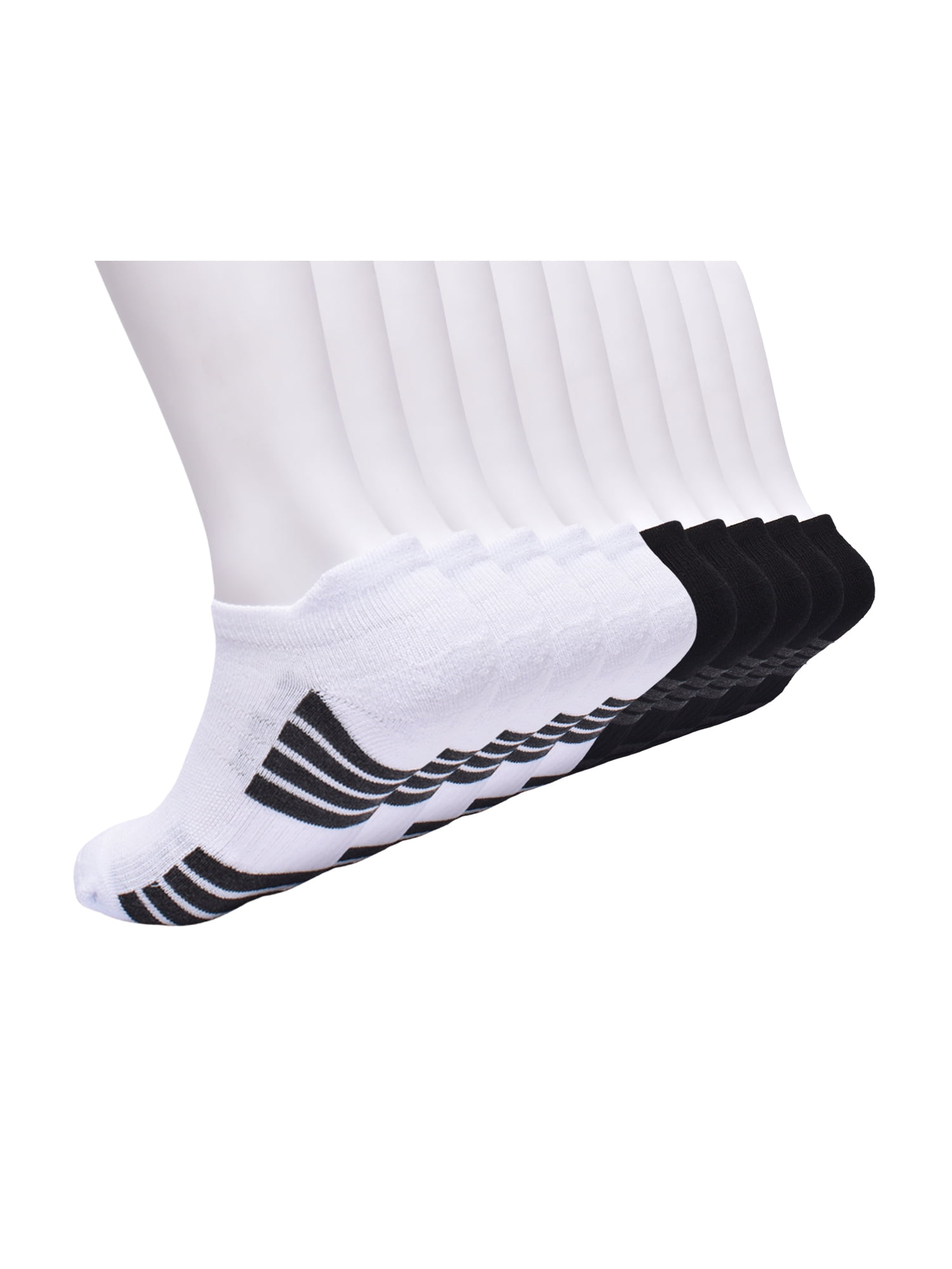 Athletic Works Boys Cushion Heel Tab No Show, 10 Pack, Sizes S-L