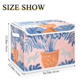 thumbnail image 5 of Yayeee Collapsible Cube Storage Bin with Lid Fabric Closet Decorative Basket with Handles, Pink Leaves, 5 of 7