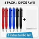 thumbnail image 3 of 6 Pcs Big Pens Jumbo Pen Bulk with Refills Extra Large Ballpoint Pens Black Ink Fat Pens Giant Pen Oversize Retractable, 3 of 5