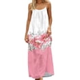 thumbnail image 2 of Gamivast Floral Dress for Women Spaghetti Strap Maxi Dress Loose Fit Boho Dress Tropical Flower Print High Waist Casual Summer Beach Vacation, 2 of 8