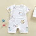 thumbnail image 2 of NIEWTR Baby 6-12 Months One-Piece Romper Baby Romper Cartoon Baby Bodysuit Cute Short Sleeved Baby Romper A18-White, 2 of 6