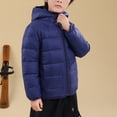 thumbnail image 5 of Ccpelsie Boy Winter Hooded Puffer Jackets Coats Kids Light Weight Outerwear with Pocket for Toddler Kids(Navy,7-8 Years), 5 of 6