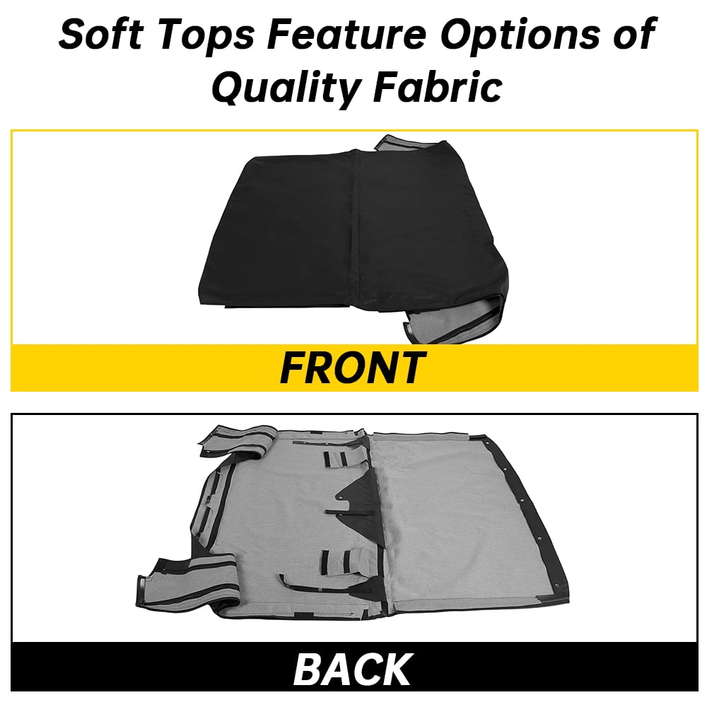Kojem Replacement Soft Top W/Tinted Windows for 95 96 97 98 Suzuki Sidekick/Geo Tracker Black