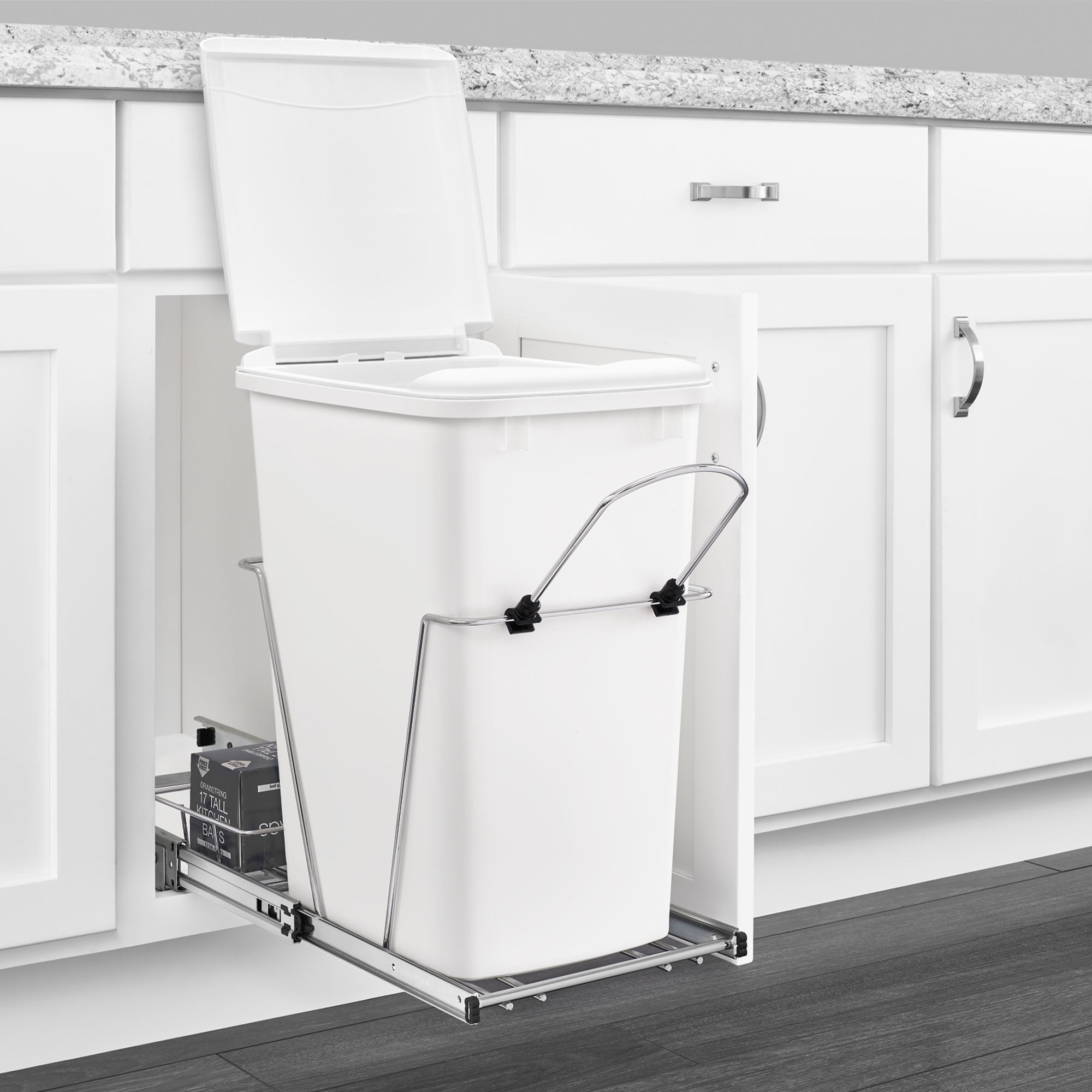 ROOMTEC Double 35-Quart Pull Out Trash Can Under Cabinet, Cabinet