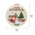 thumbnail image 2 of Christmas Beginners Embroidery Kit for adults , DIY Cross Stitch Set with Pre-Printed Fabric Hoop Floss Needles, christmas crafts, E, 2 of 4