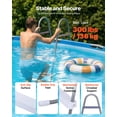 thumbnail image 3 of VEVOR Above Ground Pool Ladder, 4-Step Steel A-Frame Swimming Pool Stairs for 48 in High Wall, 300 lbs Capacity Entry/Exit Steps with Secure Non-Slip Sturdy Wide Step, Easy Setup, Gray & White, 3 of 9