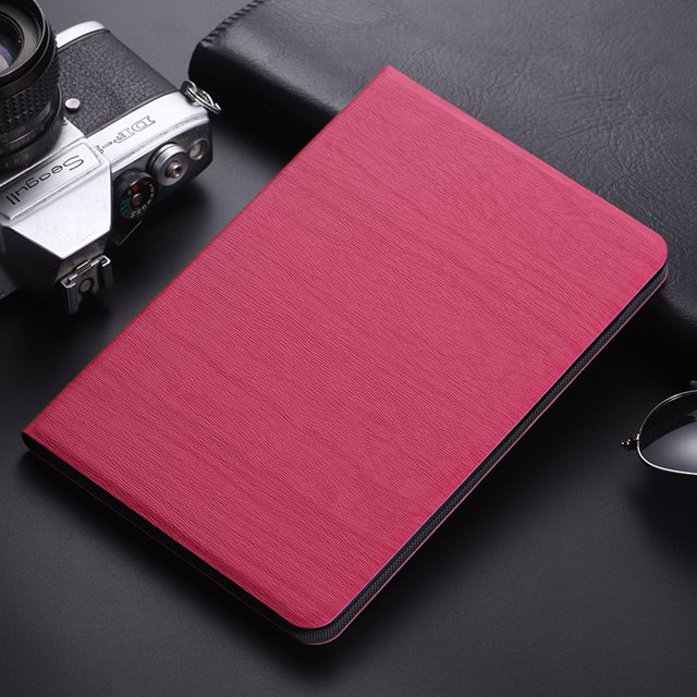 Solid Simple Tablet Leather Case For Ipad 9th 8th 7th 10.2 Book Style Stand Cover For Ipad 10th Air 5 4 10.9 Mini 6 3 2 Pro 11 Treeline-Red iPad 2 3 4
