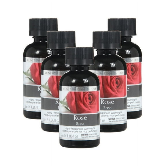 Hosley Set of 5, 55 ml Rose Highly Scented Warming Oils