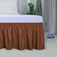 thumbnail image 3 of EIGTHTAIL Wrap Around Ruffled Bed Skirt with Adjustable Elastic Belt - 15 Inch Drop Easy to Put On  Wrinkle Free Bedskirt Dust Ruffles  Frame Cover for Queen  King and C-King Size Beds  B, 3 of 7