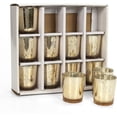 thumbnail image 6 of Hosley Set of 12 Mercury Glass, Speckled Gold Finish Votive Candle Holders, 6 of 9