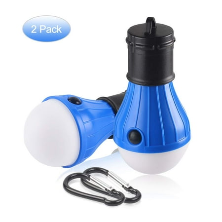 

HAITRAL 2- Pack Portable LED Camping Light Bulbs with Snap Hooks and 3 Mode Lighting for Backpacking Camping Hiking Emergency (HT-A012)