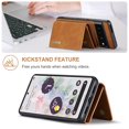 thumbnail image 5 of Back Wallet Case for Google Pixel 7 Pro, Detachable Card Slots Holder Kickstand Magnetic Closure Cover with Premium PU Leather Soft Silicone Shockproof Drop Resistant Protective Case,Brown, 5 of 9