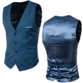 thumbnail image 1 of Jackets for Men Mens Solid Single Breasted Suit Slimming V-Neck Button Suit Jackets Top, 1 of 1