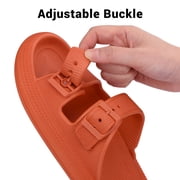 VONMAY Unisex Slides Sandals Thick Sole Pillow Sandals with Adjustable Double Buckle