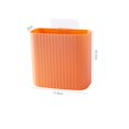 thumbnail image 1 of Nvzi Estante de almacenamiento de pared para baño de 3 piezas, lavabo doméstico, caja de almacenamiento no perforada, peine grueso, pasta de dientes, estante de almacenamiento para baño (naranja), 1 of 5