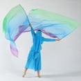 thumbnail image 4 of Baisdan Dance Rectangle Flag Worship Flag Church Praise Dance Accessories 1 Pair 11#GREEN-BLUE-PURPLE, 4 of 7