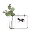 thumbnail image 1 of Lobo Blanco y negro animal Marco De Metal Florero De Cerámica Decoración, 1 of 4