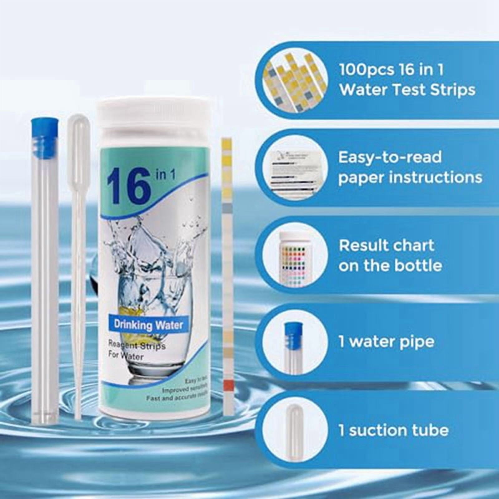 16-In-1 Water Test Strips, Drinking Water Test Kit, 200 Strips Home Water Quality Test Kit