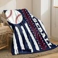thumbnail image 2 of 1pc Baseball Print Blanket, Flannel Blanket, Soft Warm Throw Blanket Nap Blanket For Couch Sofa Office Bed Camping Travelling, 2 of 11