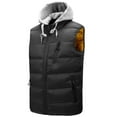 thumbnail image 2 of BiZtdJrK Men Nylon Vest Warm Windproof Hooded Vests Lightweight Sleeveless Zip Up Jacket Casual Outerwear Outdoor Golf Vests 50% Percent Off Sales Today Black XXXL, 2 of 7