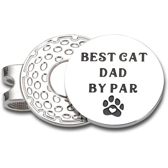 Dog Cat Dad Gifts Golf Ball Marker for Men with Magnetic Hat Clip Fathers Day for Golf Lovers Golf Accessories Best Dog Dad by Par