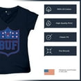thumbnail image 6 of Buffalo Shield Women's V-Neck T-shirt Game Night Fantasy Football Fan Tailgate NY, 6 of 7