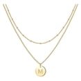 thumbnail image 1 of Corazón de la moda de las mujeres Letra Collar Cadena 26 Circular Doble Capa Cuello, 1 of 5