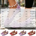 thumbnail image 3 of Wensltd Women Flat Shoes Casual Shoes Floral Trim Square Toe Daily Walking Shoes Purple, 3 of 8
