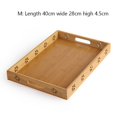 thumbnail image 1 of Wooden Tray 1PC Bamboo Tray Carved Tea Tray Tableware Rack Fruit Bread Dessert Tea Food Tray With Handle 40X28X4.5cm, 1 of 6
