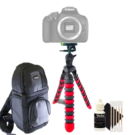Flexible Tripod with Backpack and Cleaning Accessory Kit for Canon EOS 70D 80D 1300D and All Digital Cameras