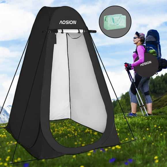 Tienda de campaña AOSION Privacy plegable para cambiar pañales, impermeable, negra