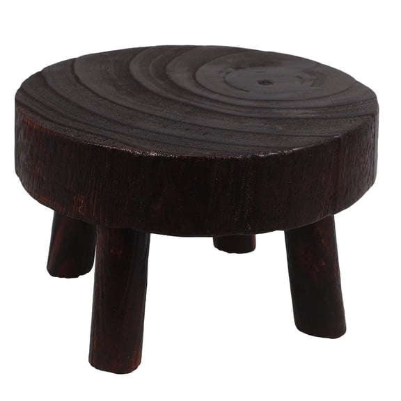 WEUVEB Small Brown Wood Plant Stand High Stool Planter for Indoor and Outdoor Use, 1 Set Decorative Plant Holder