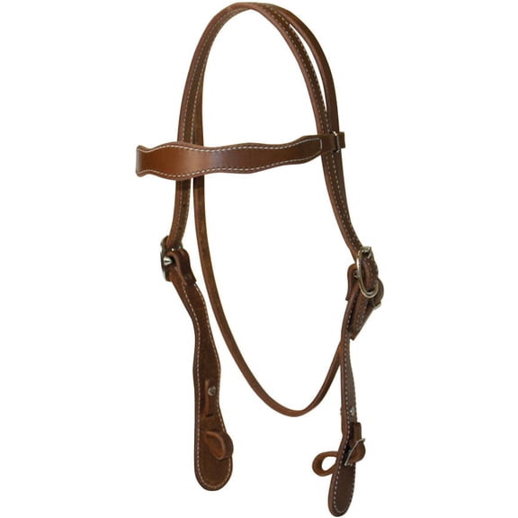 Berlin Custom Leather Headstall Cowboy Single Ply Chestnut E6260
