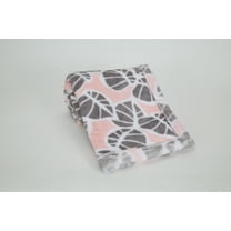 Lambs & Ivy Calypso Pink/Gray Koala Leaf Print Luxury Coral Fleece Baby Blanket
