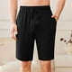 thumbnail image 4 of Pantalones Cortos de Cintura Elástica para Hombre Color Sólido Casual Beach Shorts de Verano con Botón, Algodón de Poliéster, 4 of 7