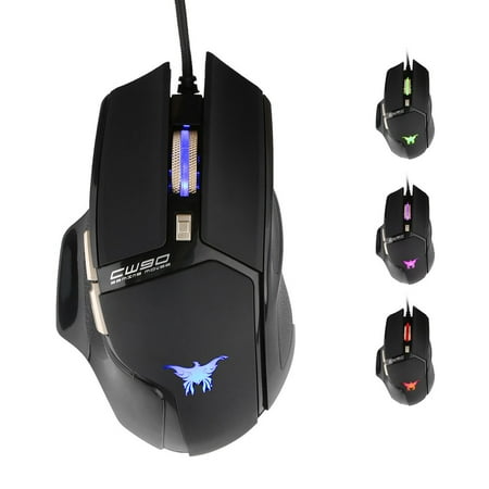 CW90 800 1500 2500 3800 DPI Wired Gaming Mouse Mice 6 Buttons Design Breathing 4 LED Colors For Gamer PC For MAC