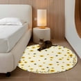 thumbnail image 3 of Yellow Sunflower Bees Round Rug 4ft Washable Circle Entryway Rugs Non Slip Spring Summer Farmhouse Floral Area Rug Indoor Floor Carpet for Bedroom Kitchen Living Room Home Office Dining Room Nursery, 3 of 7