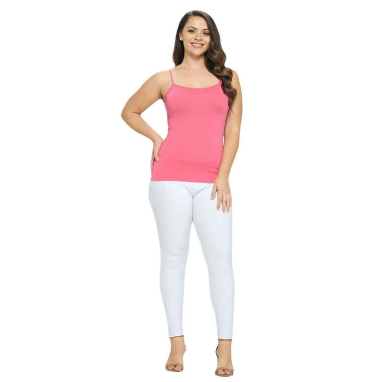 Women's Long Camisole Spaghetti Strap Seamless Tank Top, Hop Women's Long Camisole Spaghetti Strap Seamless Tank Top, Hop