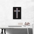 thumbnail image 2 of ARTCANVAS Black Pink Blue Christian Church Jewel Cross Pixel Canvas Art Print - Size: 18" x 12" (0.75" Deep), 2 of 9