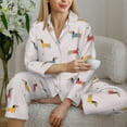 thumbnail image 6 of Uemuo Dachshund Dog Puppy Pattern Womens Pajama Sets,PJ Set for Women,Pajamas for Women Logo,Long Sleeve Pajama Set for Women,Soft Long Sleeve Top With Pants-, 6 of 9