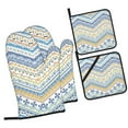 thumbnail image 3 of ZNDUO Oven Mitts and Pot Holders Sets, Bohemian Mosaic Pattern Non-Slip Cooking Oven Mitt, 3 of 8