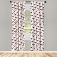 thumbnail image 4 of Ambesonne Rooster Window Curtains, Chinese New Year Pattern, Each 28" W x 95" L, Vermilion Black and White, 4 of 4