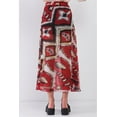 thumbnail image 3 of Red & Multi Vintage Graphic Print High-waisted Two Front Slits Maxi Skirt, 3 of 5