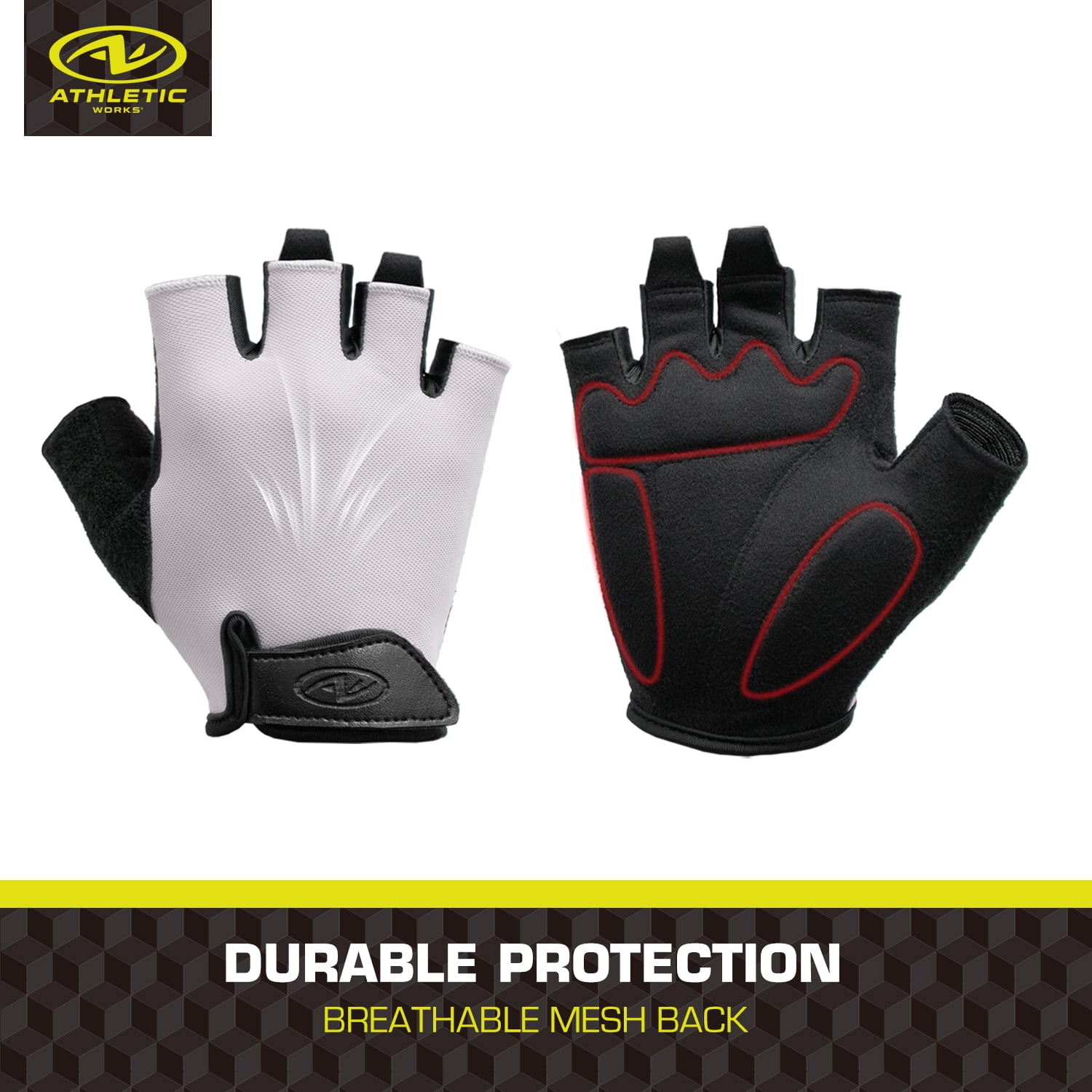 Athletic Works Women's Fitness Gloves with Breathable Mesh and Padded Palm