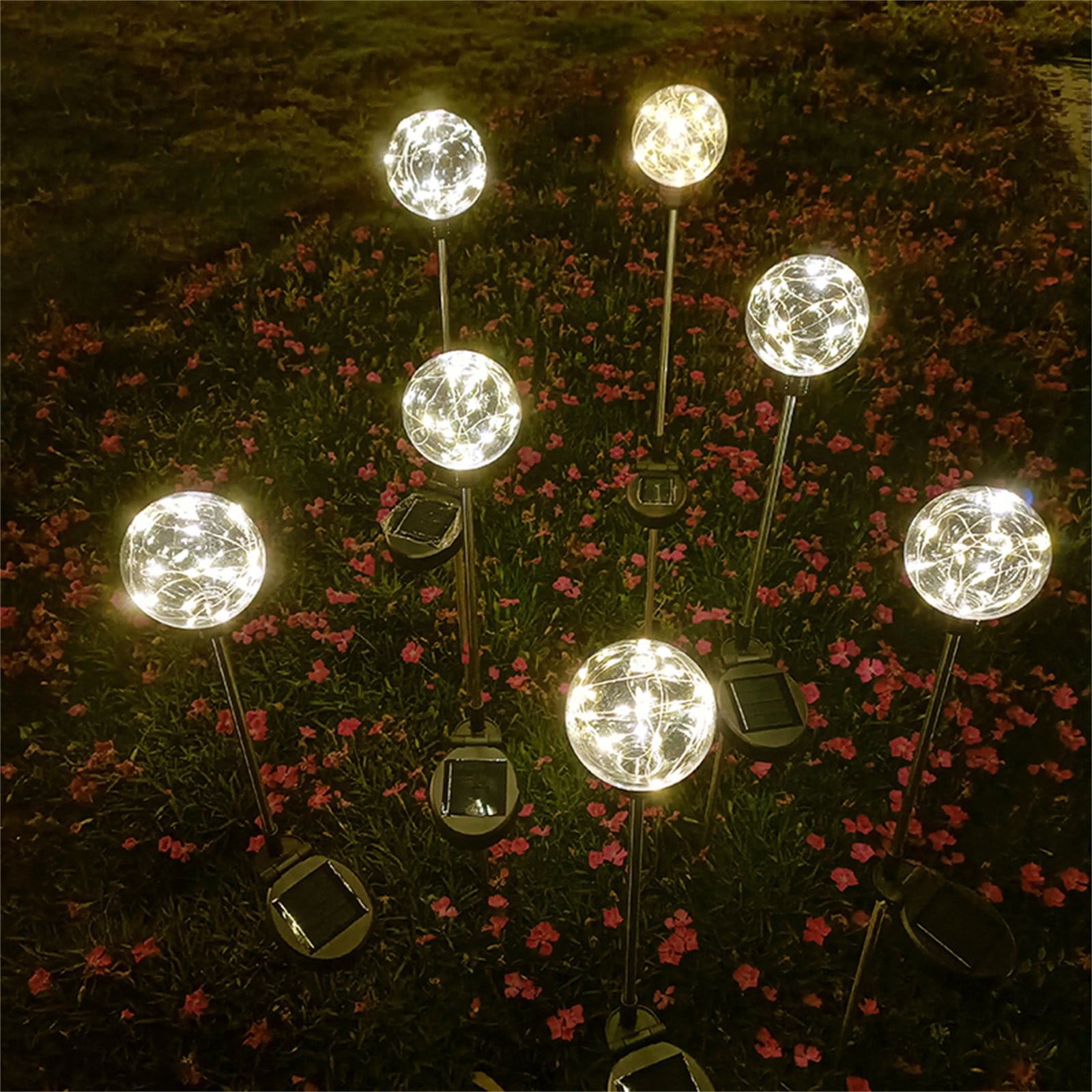 JilgTeok 3 Pcs Solar Garden Lights Solar Ball Lamps for Villa Yard Patio Landscape Decorative Insert Ground Lights Waterproof Outdoor Solar Lights