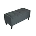 thumbnail image 5 of Home Design Braylen Upholstered 42" Flip Top Storage Bench with Button Tufted Velvet Seat, Spacious Hidden Storage, Modern Rectangular Design for Bedroom or Living Room, Gunmetal, 5 of 6