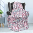 thumbnail image 4 of Pastel Soft Flannel Fleece Throw Blanket, Ikat Style Abstract Geometric Aztec Inspired Artwork, Cozy Plush for Indoor and Outdoor Use, 50" x 70", Pink Pale Blue Purple, by Ambesonne, 4 of 5