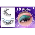 thumbnail image 2 of False Eyelashes Natural Lahes Wispy Russian Strip Lashes Clear band 15MM Cat Eye Lashes for Small Eyes 10 Pairs Pack, 2 of 4