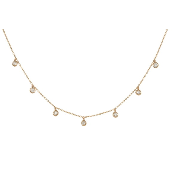 Diana M 14 Kt Yellow Gold Diamonds-by-The-Yard Necklace Featuring 0.75 Cts Tw Diamonds